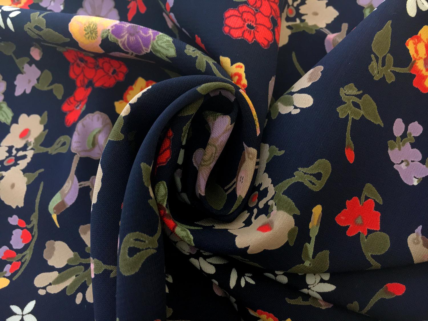 Polyester Crepe De Chine With Floral Print1