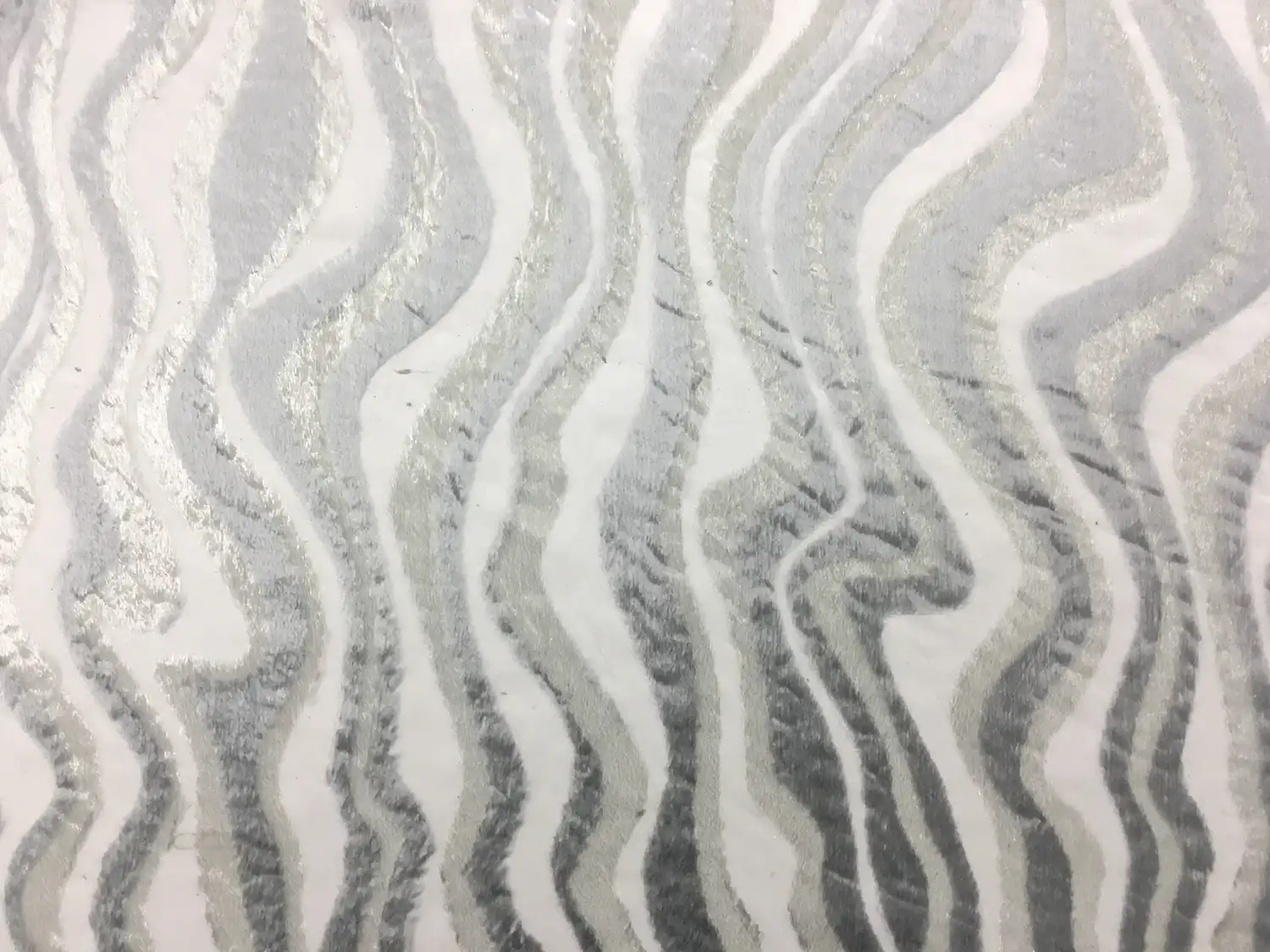 French Silk Lurex Burnout Velvet With Undulating Lines0