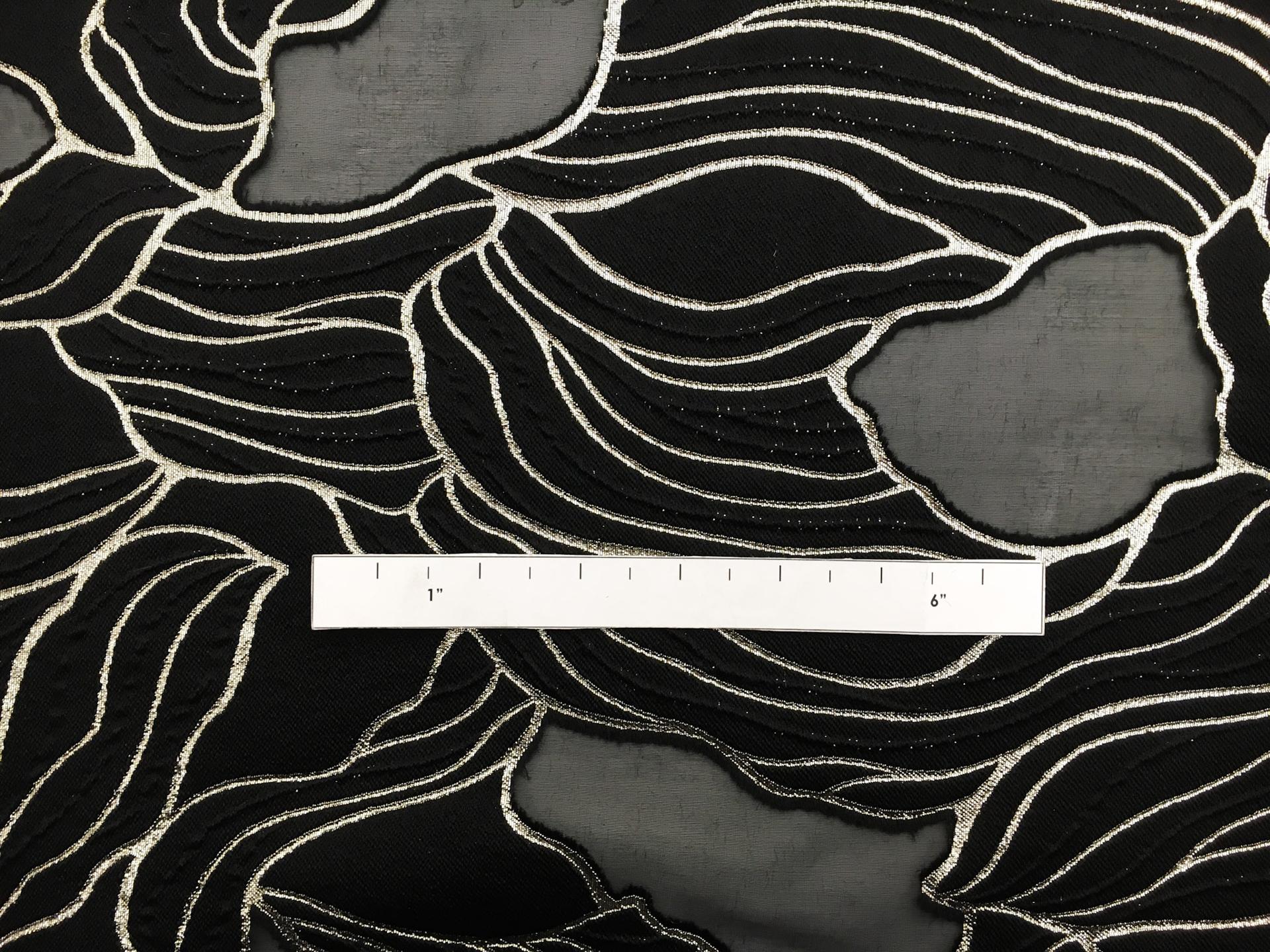 Silk and Wool Blend Metallic Fil Coupé Organza1