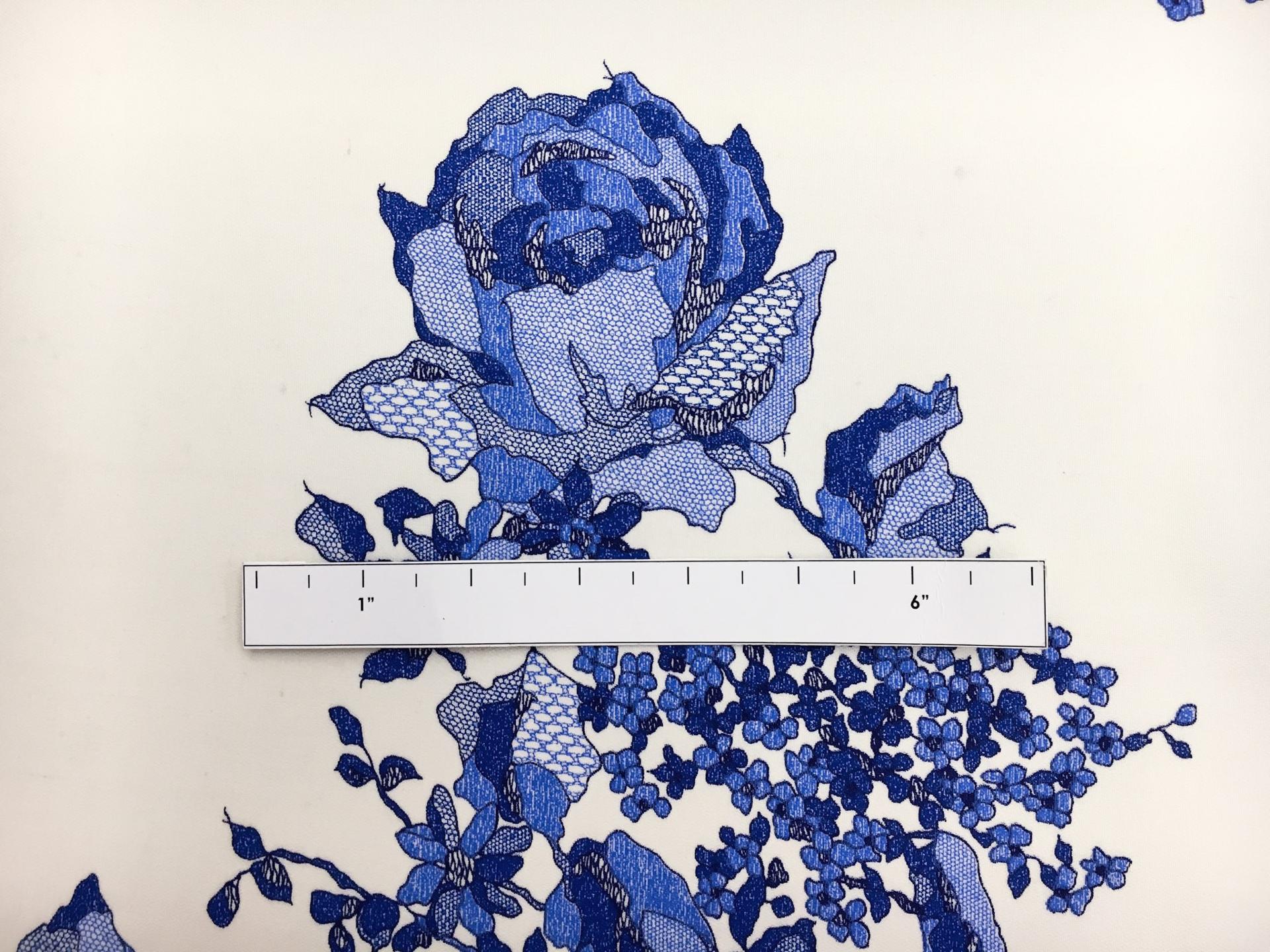 Printed Silk Couture Gazar with Roses1