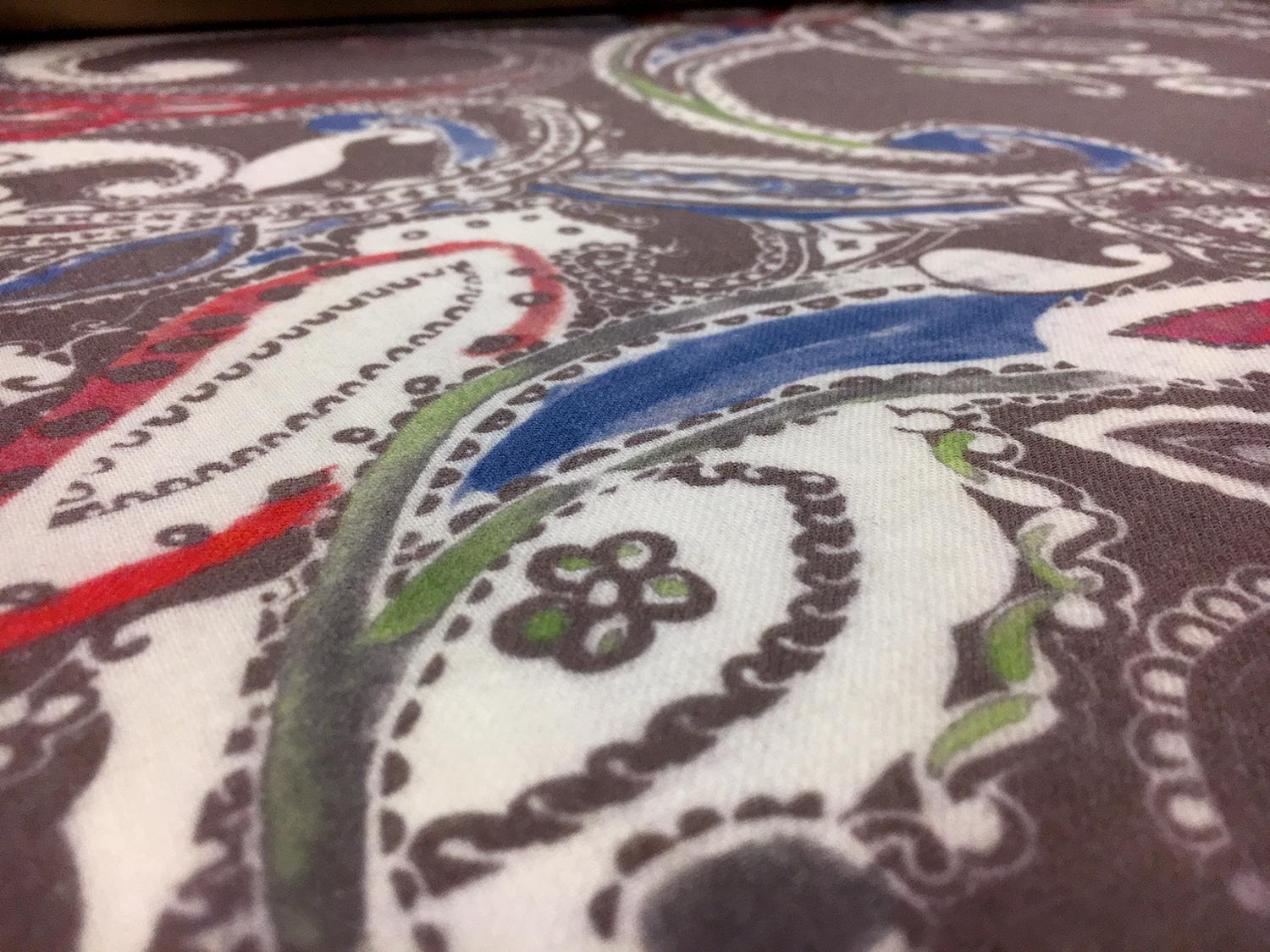 Italian Wool Challis With Over Sized Paisley Print3