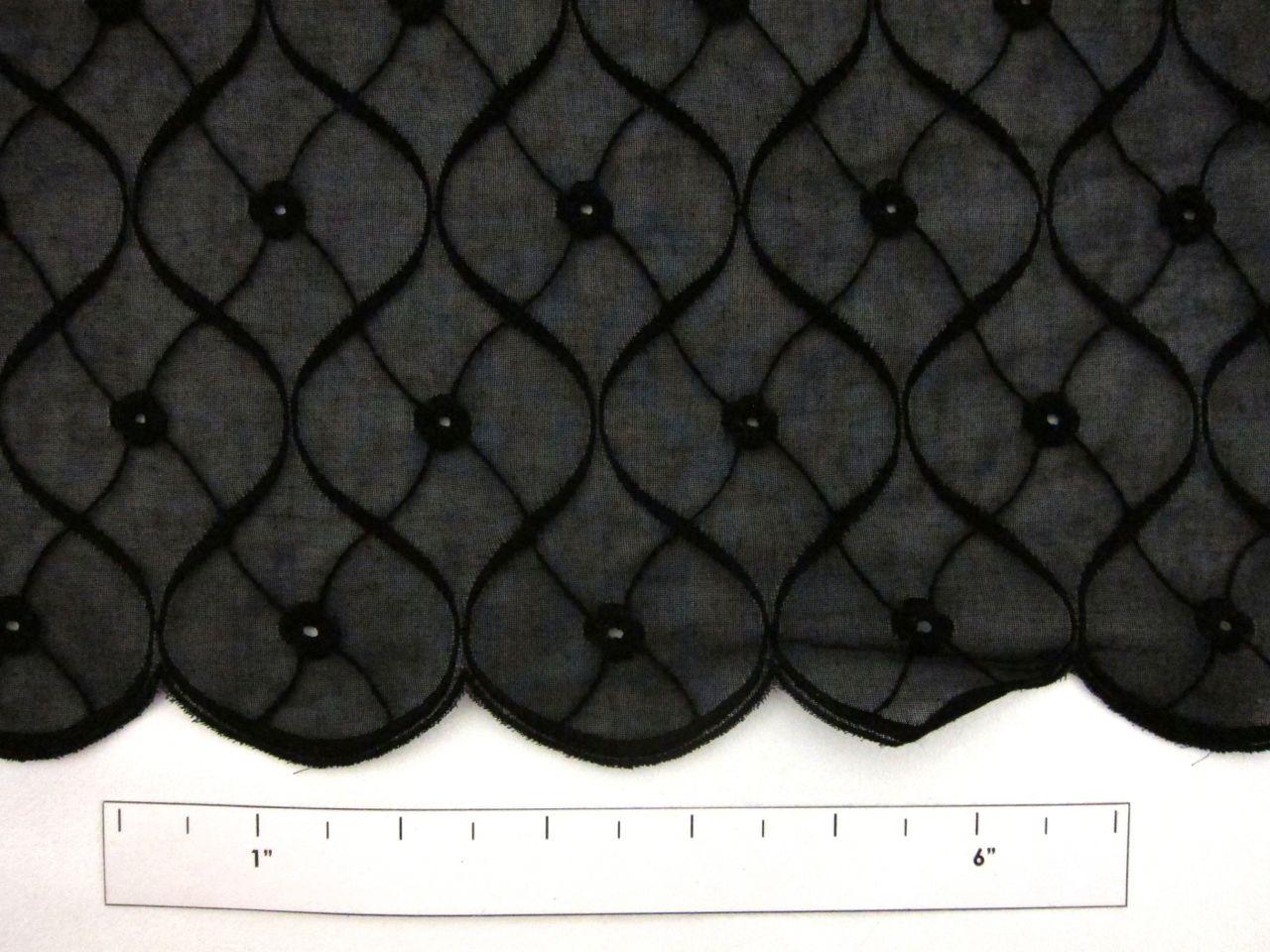 Embroidered Cotton Voile Eyelet in Black1