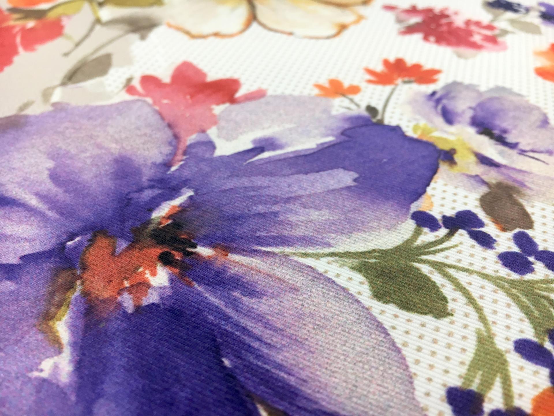 Polyester Mikado with Polka Dots and Floral Border2