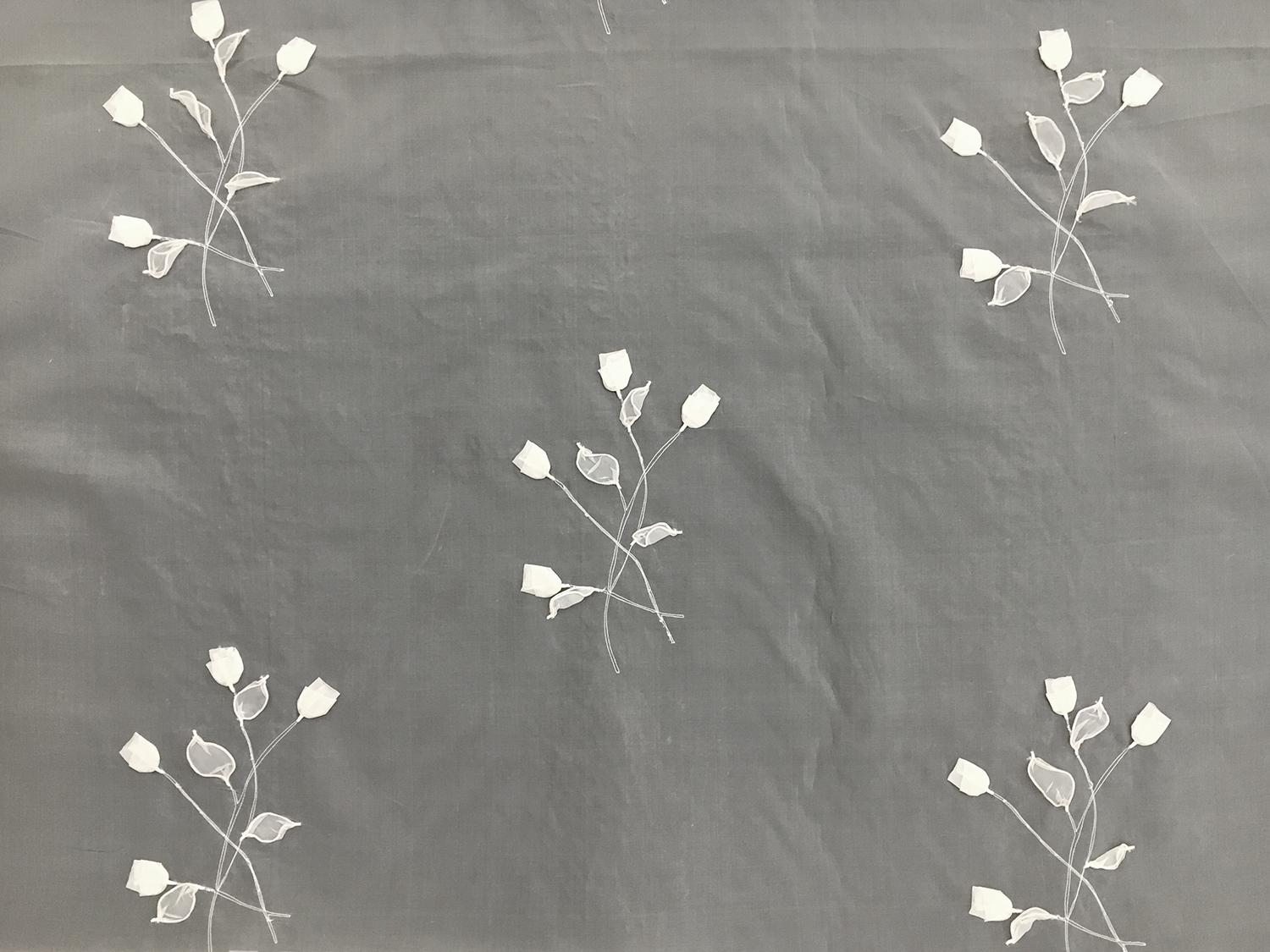 Silk Organza with Appliqued Tulips1