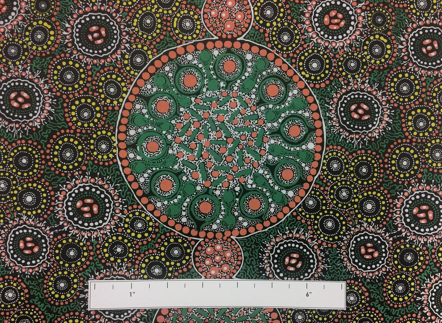 Australian Cotton Print With Aboriginal Motif 1