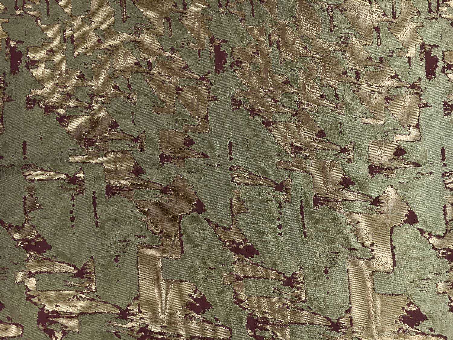 Metallic Silk and Rayon Blend Abstract Camouflage 0
