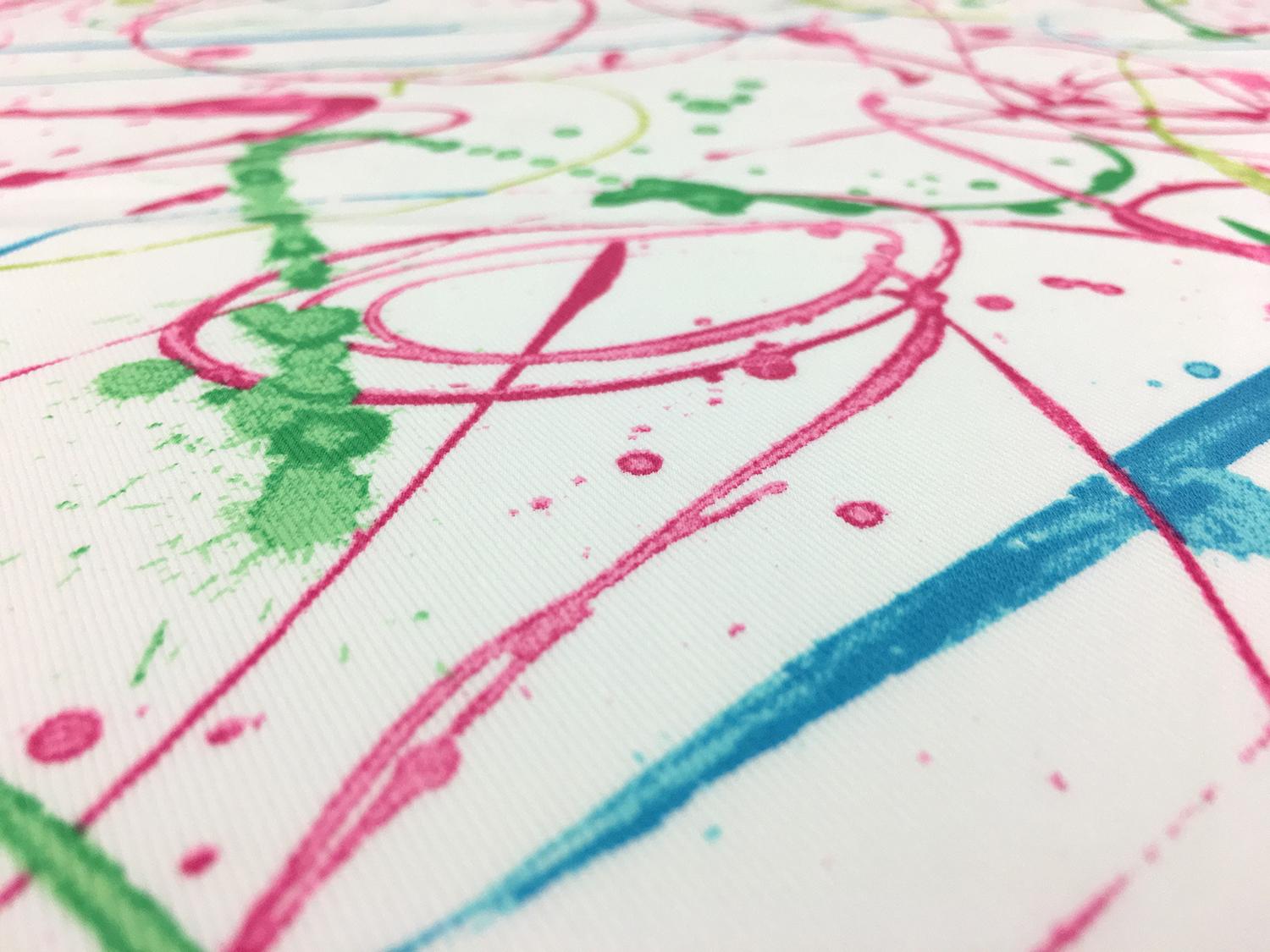 Cotton Twill With Paint Strokes Print