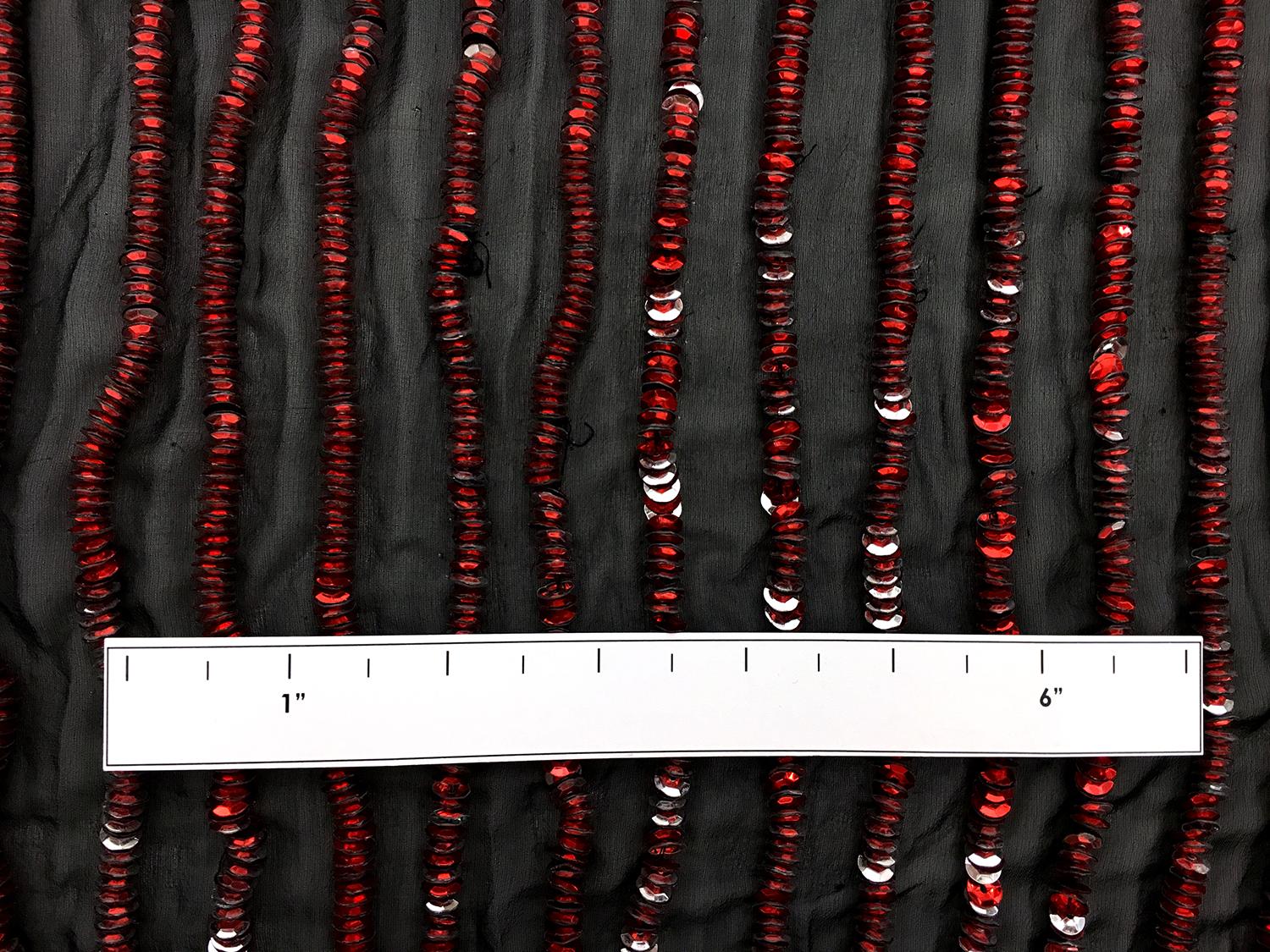Red Novelty Sequins on Silk Chiffon1