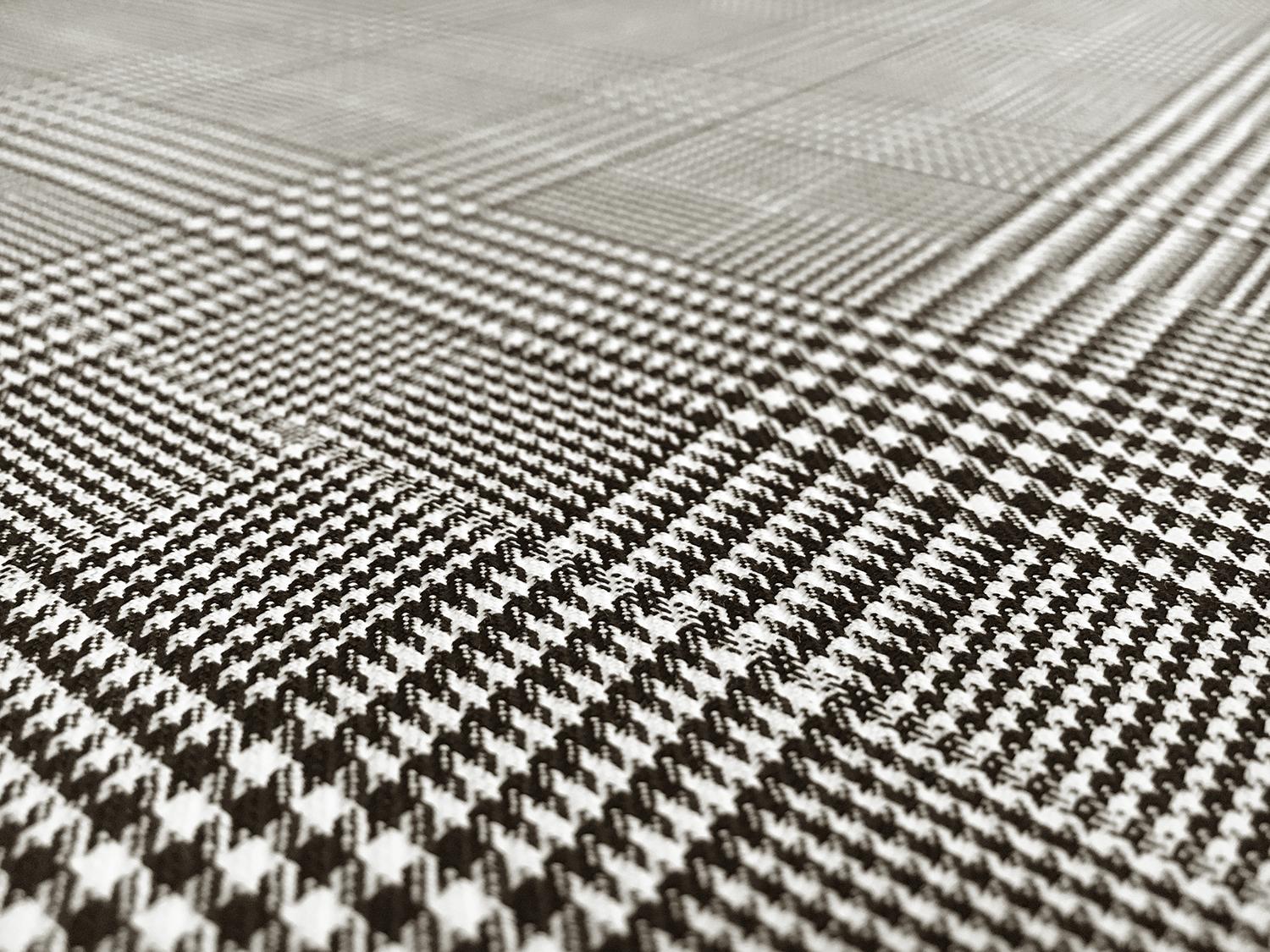 Italian Stretch Wool Glen Check in Black and White3