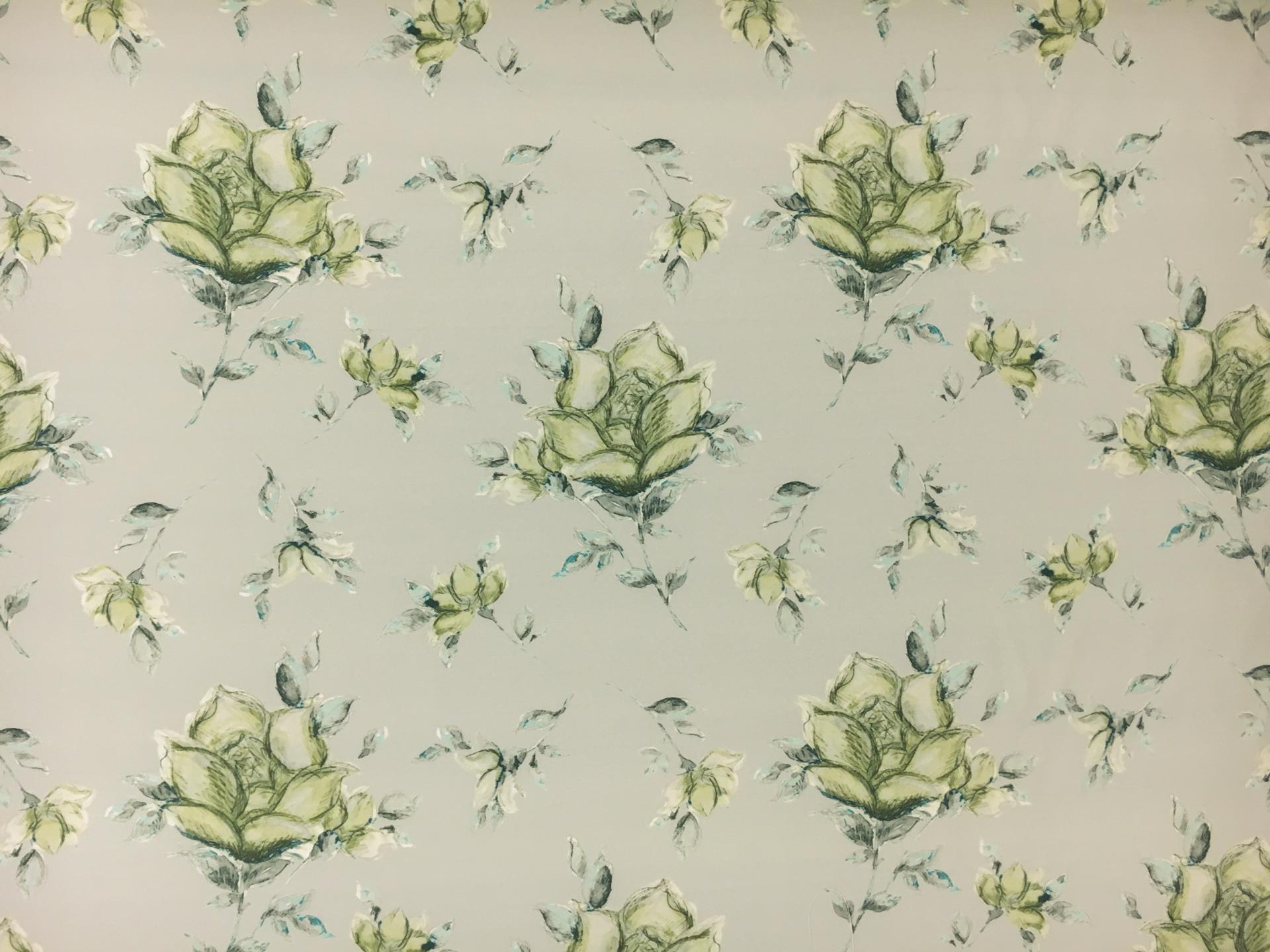 Printed Heavy Silk and Wool with Lightly Sketched Florals0