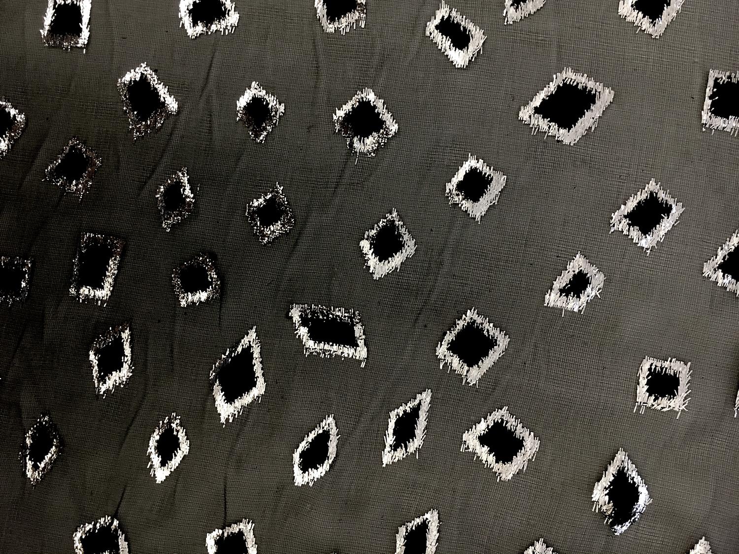 Poly and Lurex Burnout Velvet with Diamonds0