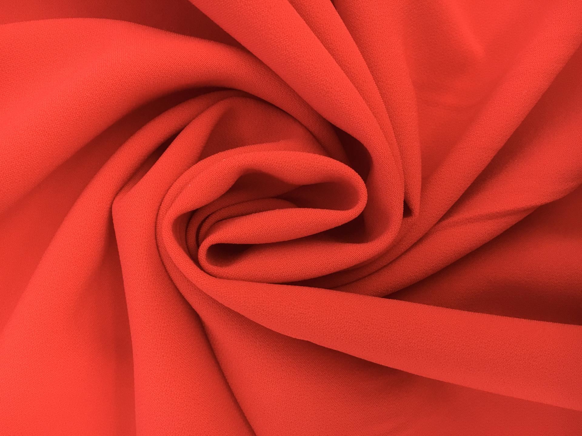 Polyester Stretch Crepe in Bright Red0