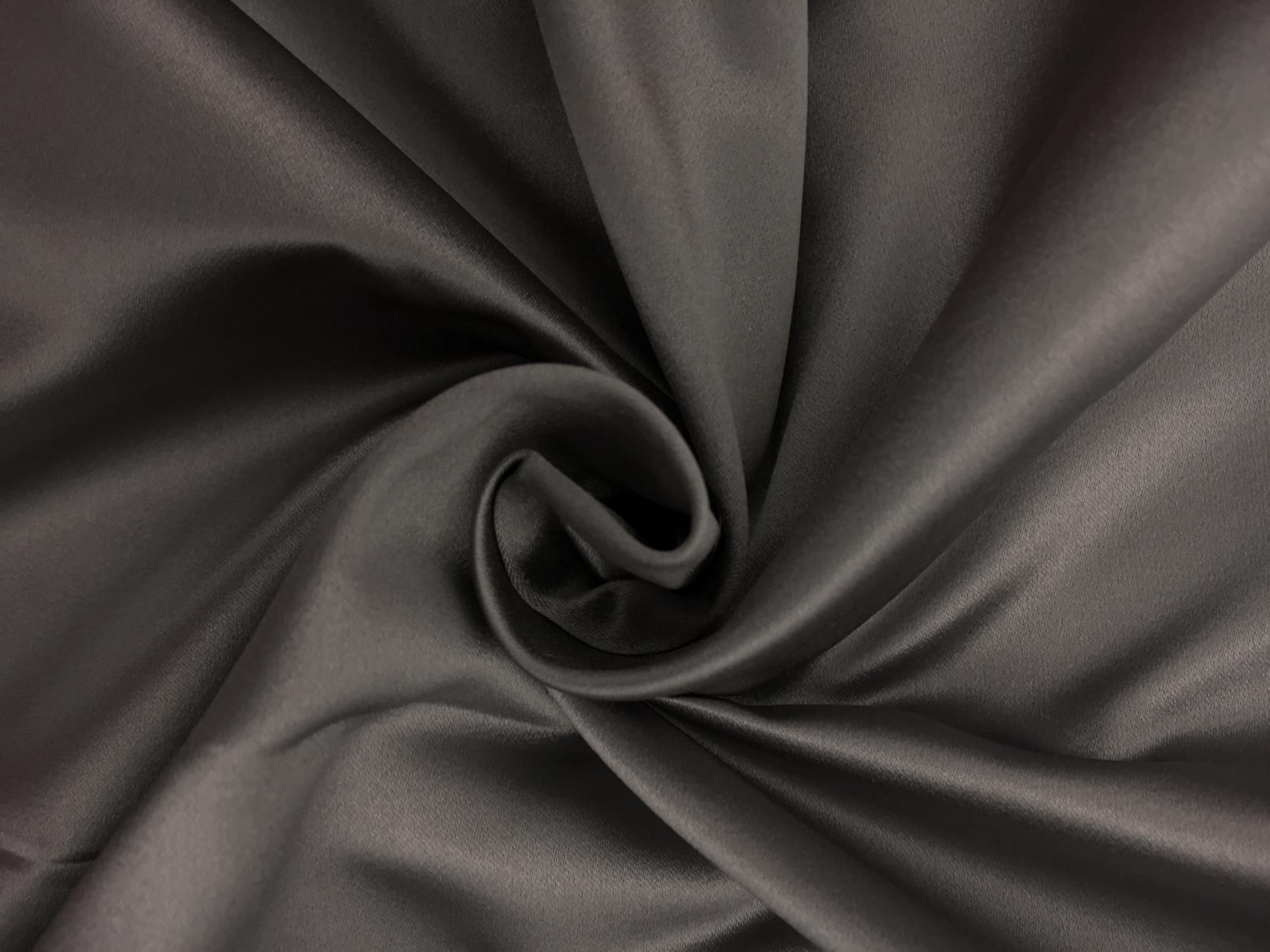 Italian Silk Duchesse Satin in Gunmetal