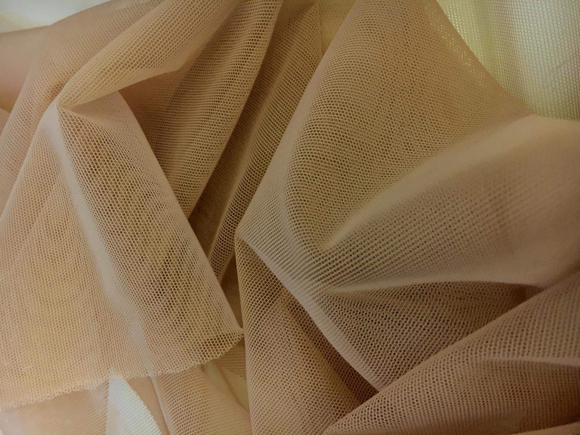 Italian Stretch Nylon Illusion in Biscotto0