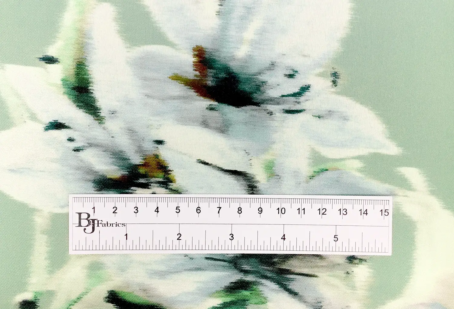 Printed Silk Mikado with Warped Florals1