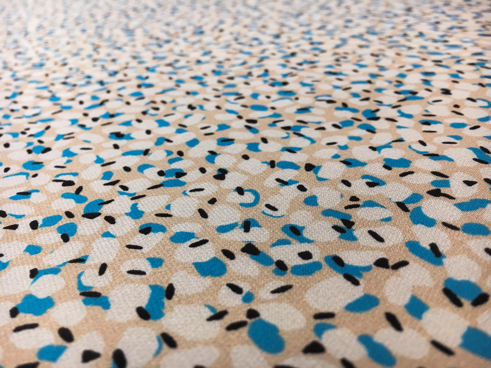 Printed Silk Satin Georgette with Irregular Dots2