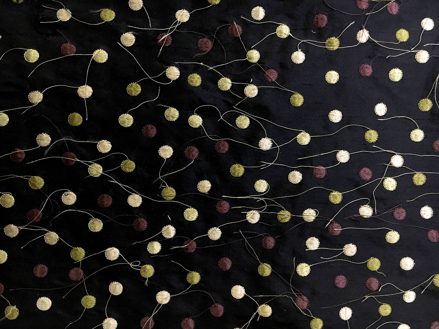 Shantung with Embroidered Polka Dots0