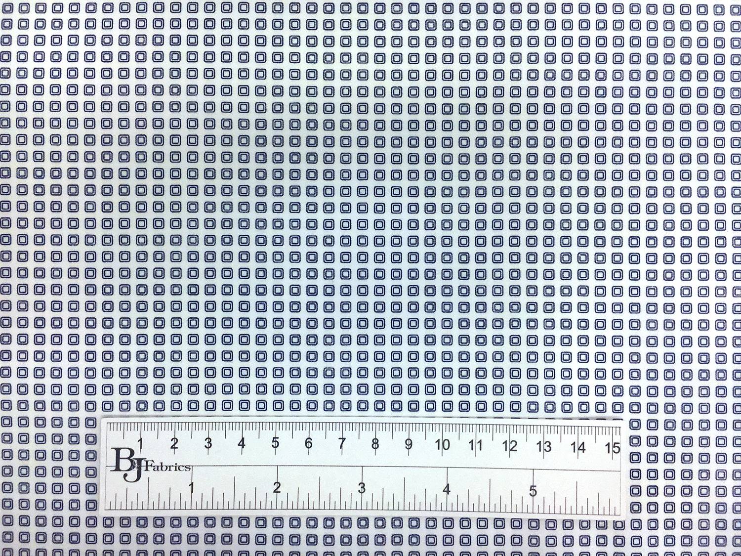 Cotton Shirting Petite Squares Print in Navy3