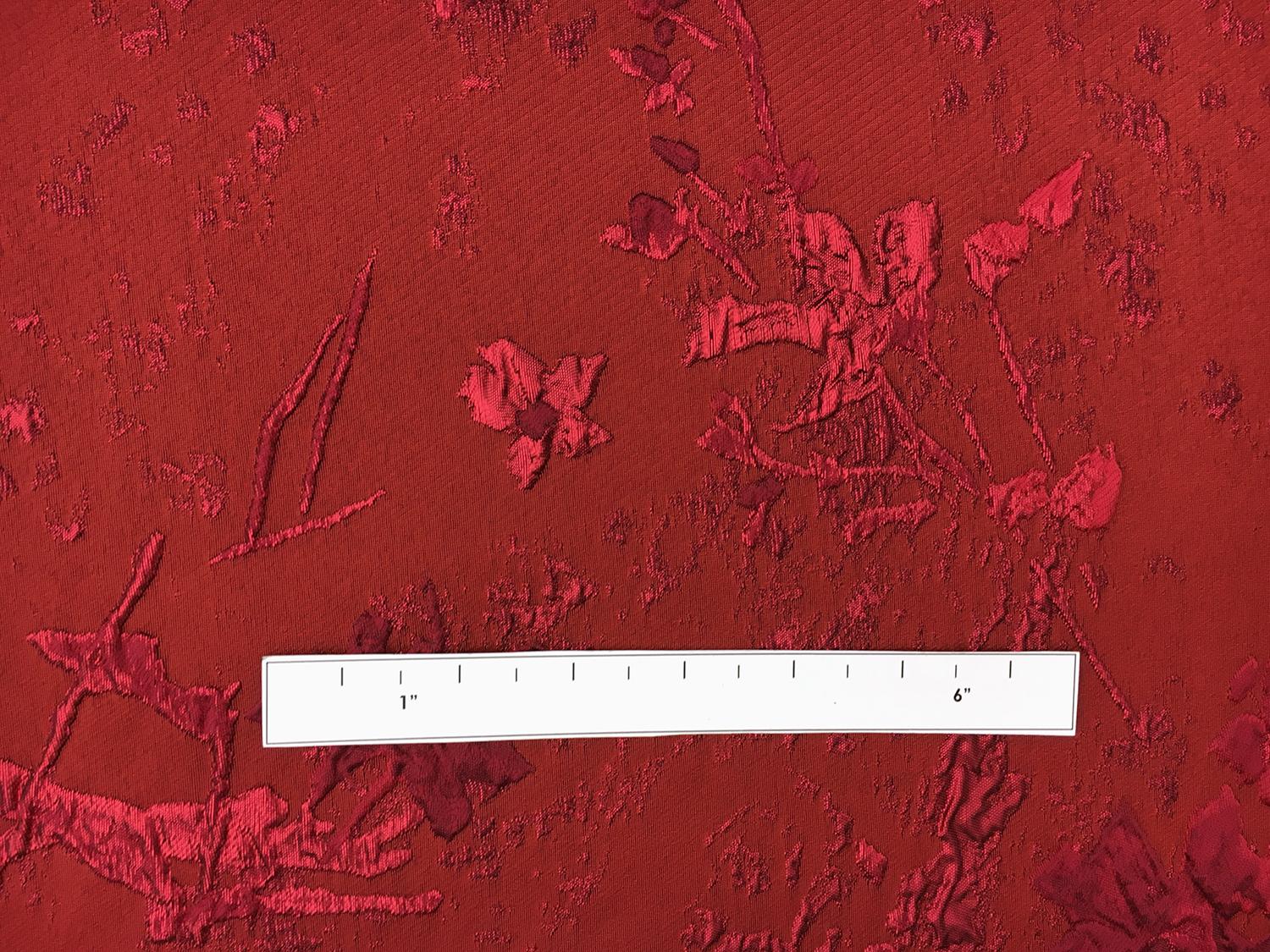 Polyester Twill with Metallic Abstract Floral Border1