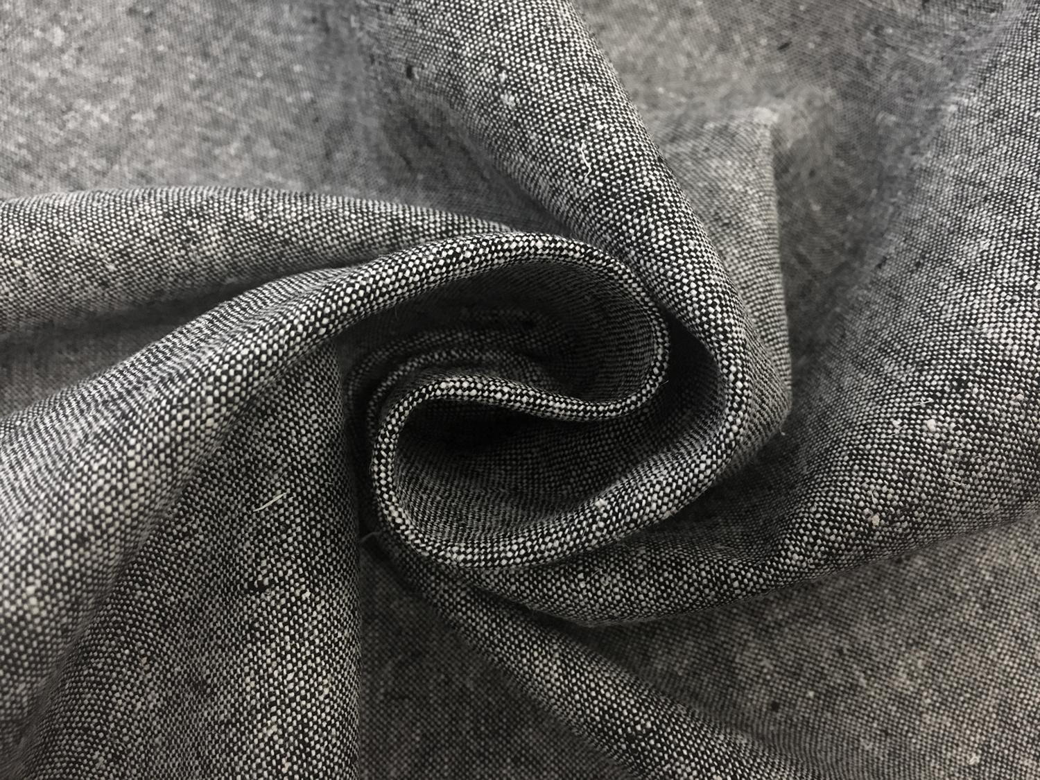 Yarn Dyed Linen Cotton Blend in Black1