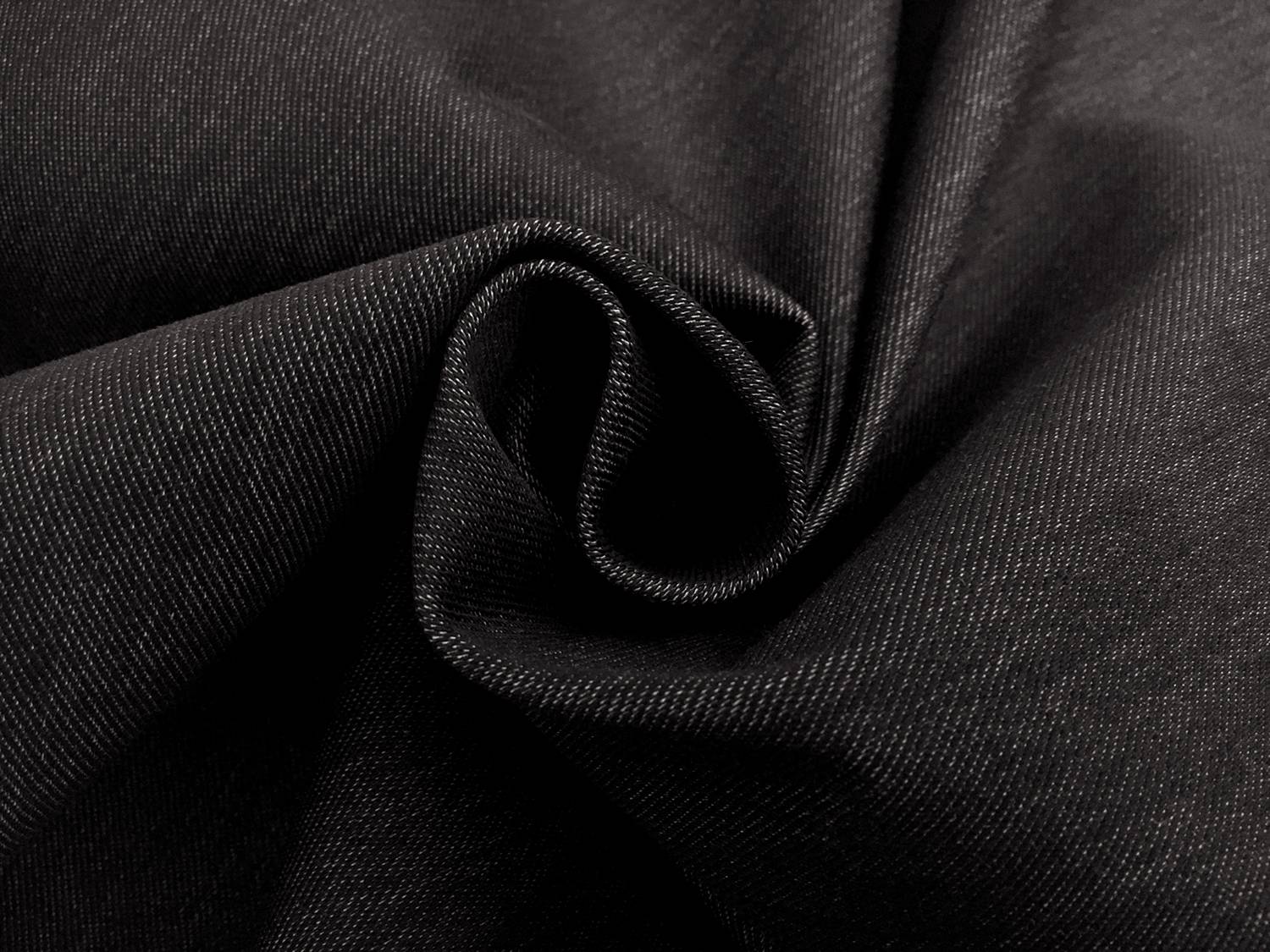 Denim Look Cotton Blend 4 Way Stretch in Black1