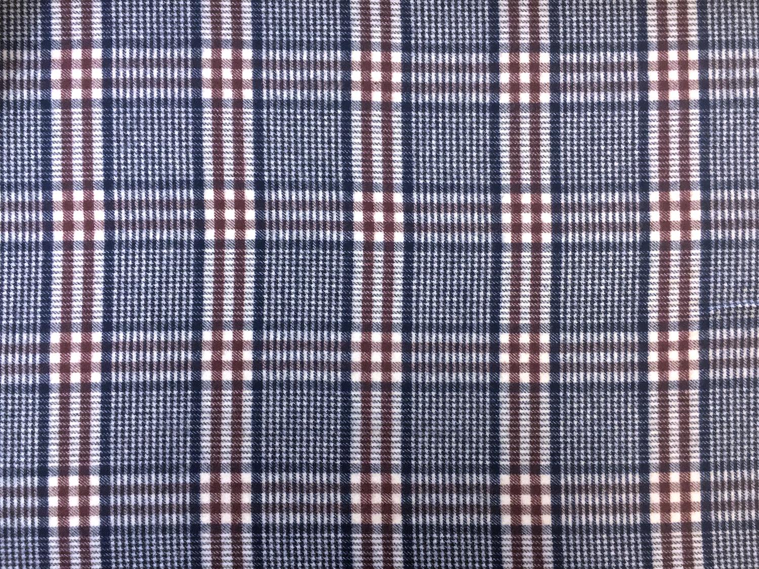 Cotton Wool Blend Flannel Plaid0