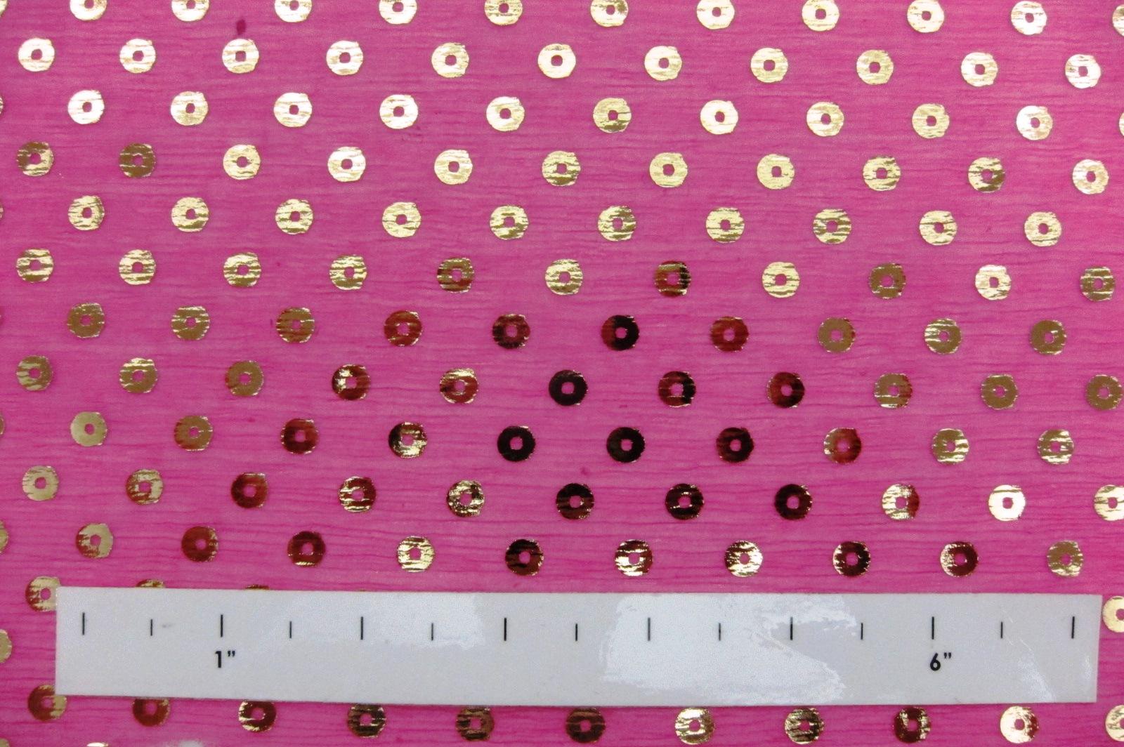 Press on Metallic Sequins on Silk Crinkle Chiffon1