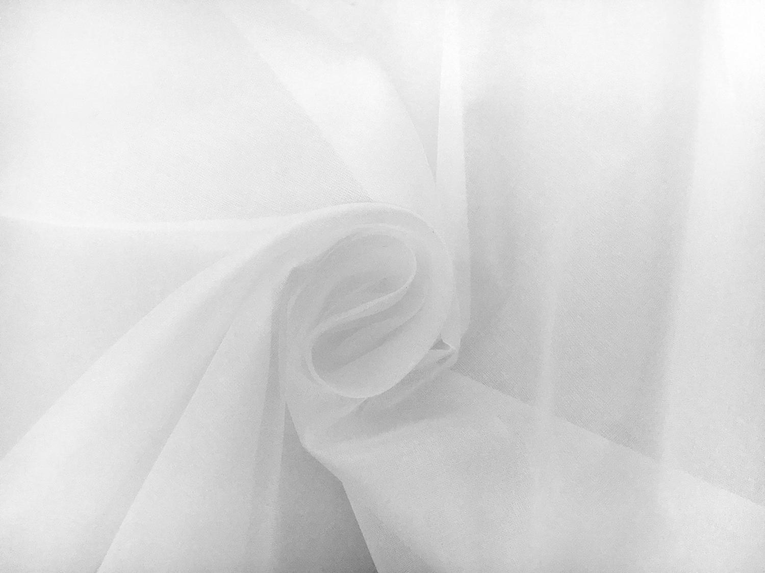 Italian Cotton Organdy in White0