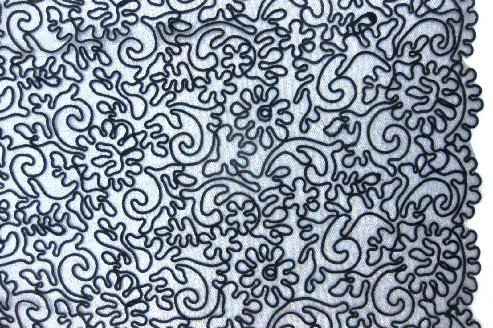 Soutaché Embroidered Tulle (in Navy)0