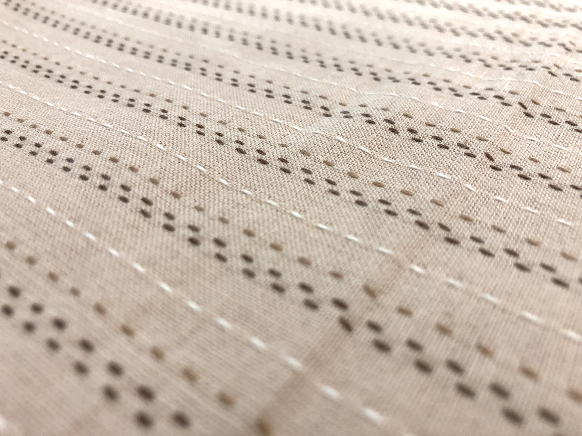 Beige Pinstripe Cotton Woven Novelty 2