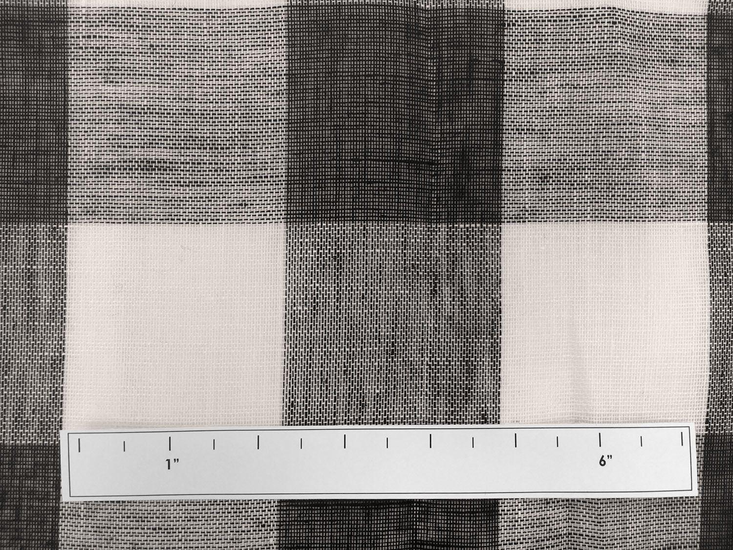 Linen Mesh Plaid in Black and Ivory2