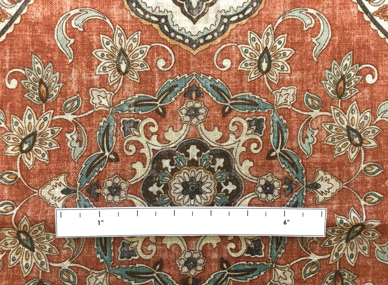 Upholstery Linen Viscose Print With Large Paisley Motif2