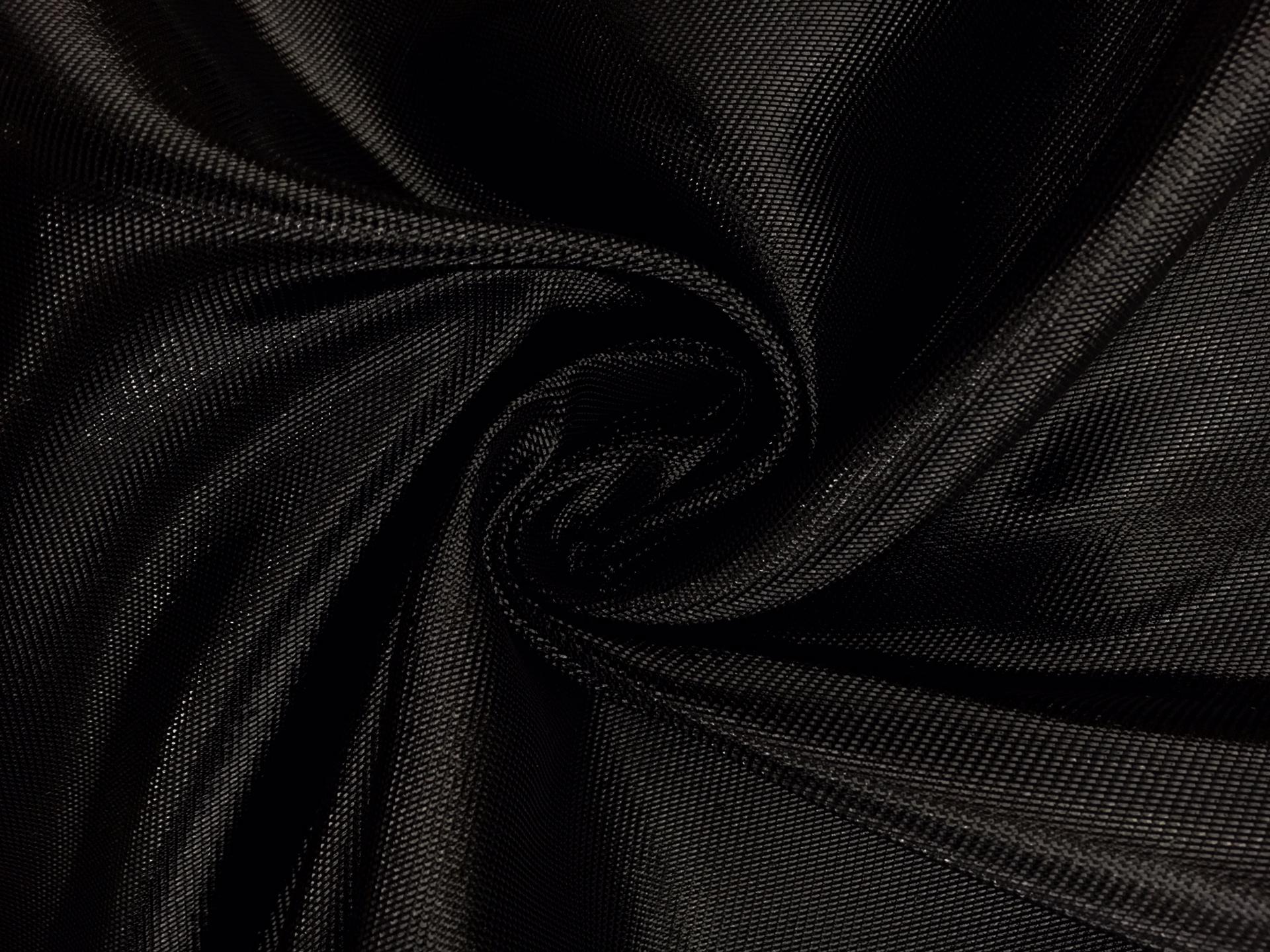 French Cotton Blend Metallic Twill in Black0