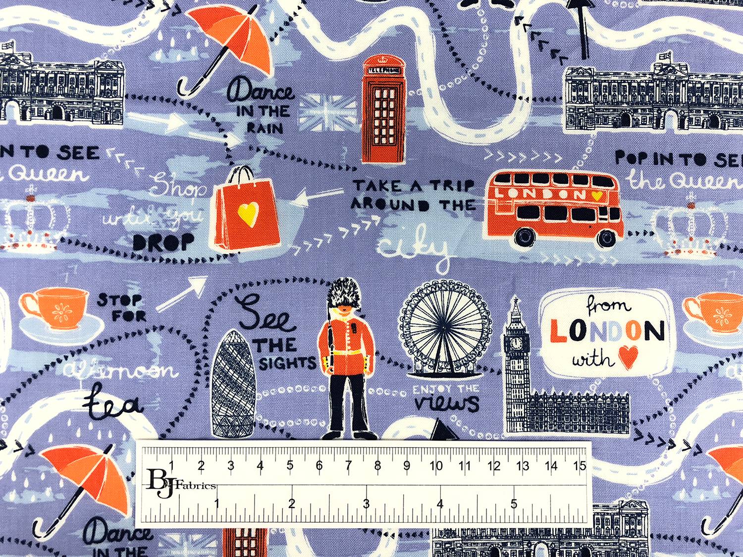 Cotton Broadcloth London Print3
