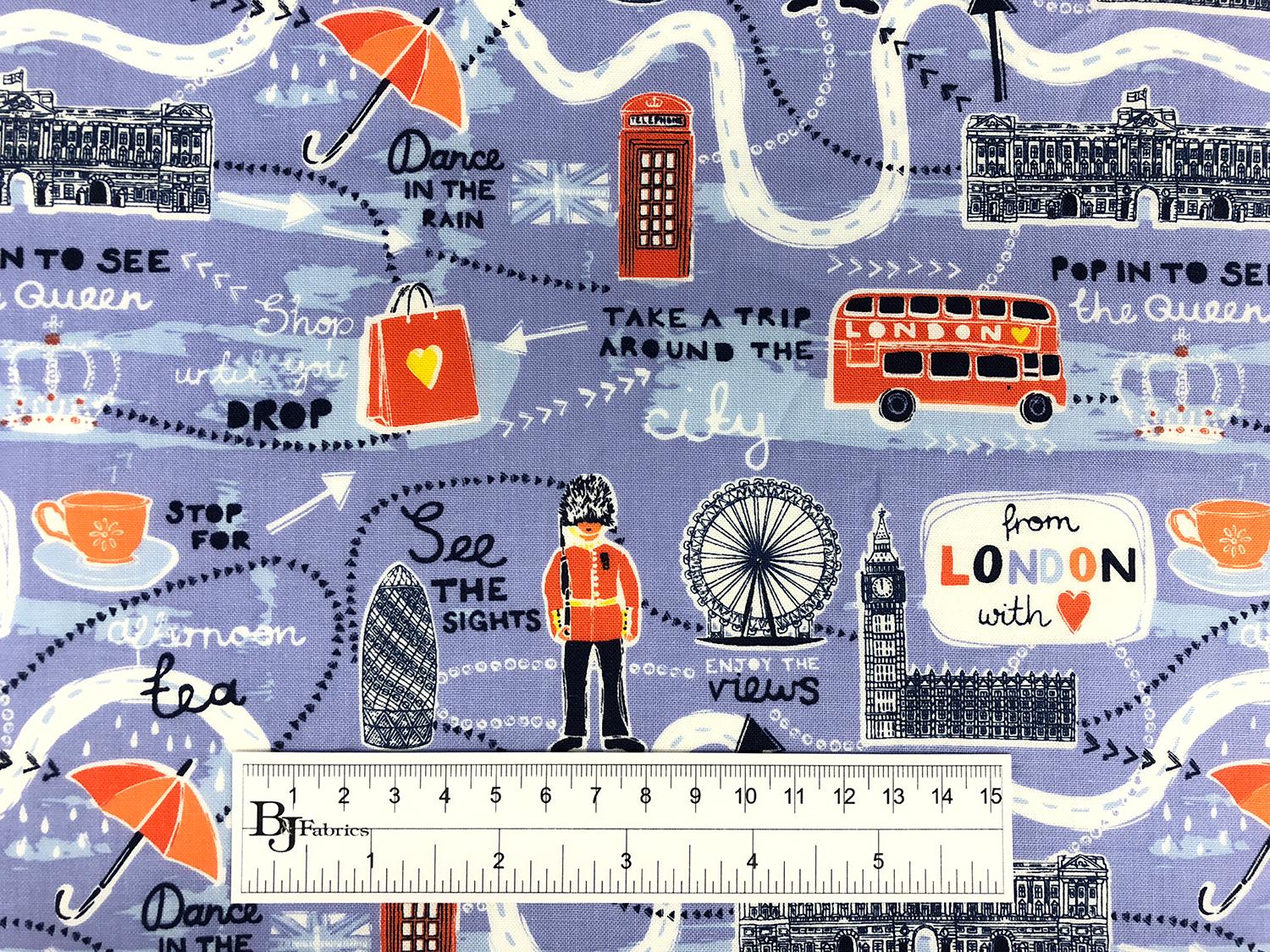 Cotton Broadcloth London Print3