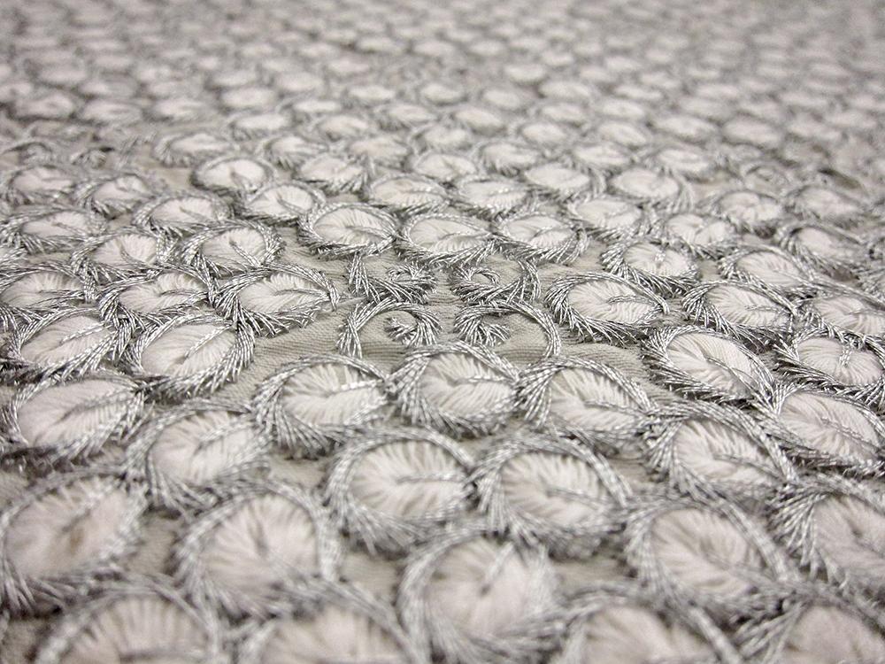 Metallic Embroidered Silk Shantung0