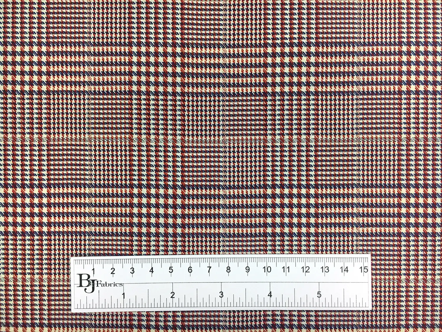 Italian Wool Lycra Glen Plaid in Ochre3