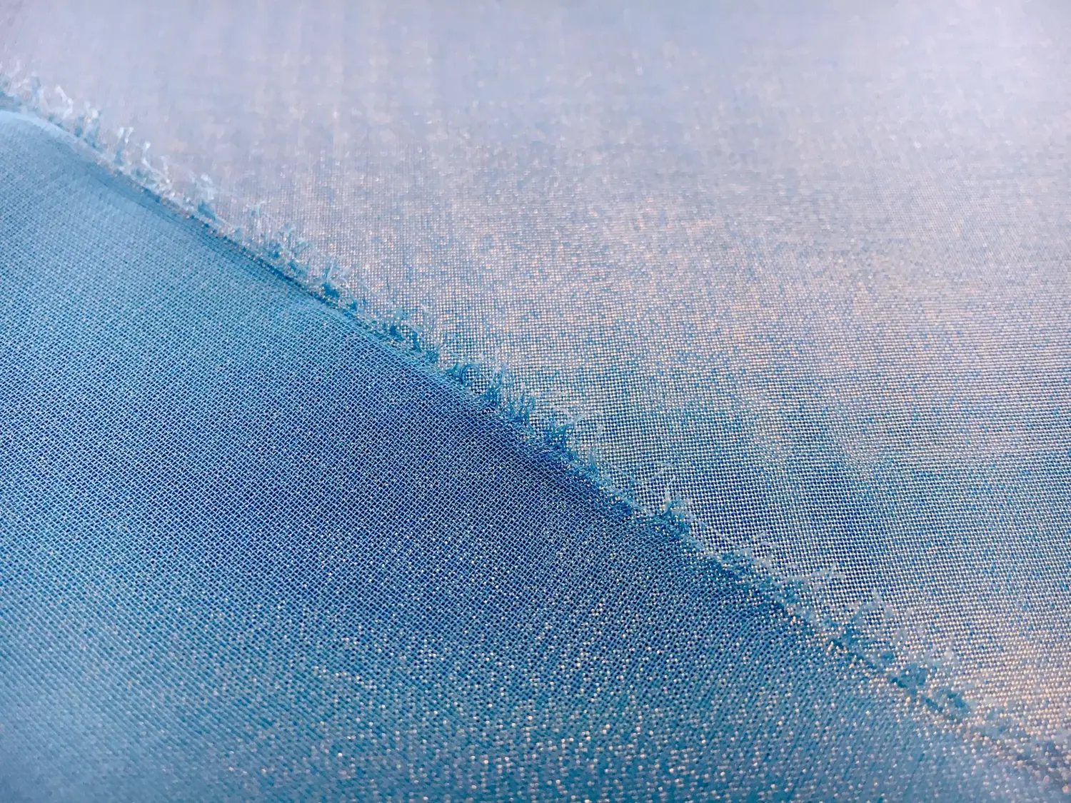 Microfiber Gold Metallic Chiffon in Tropic Blue1