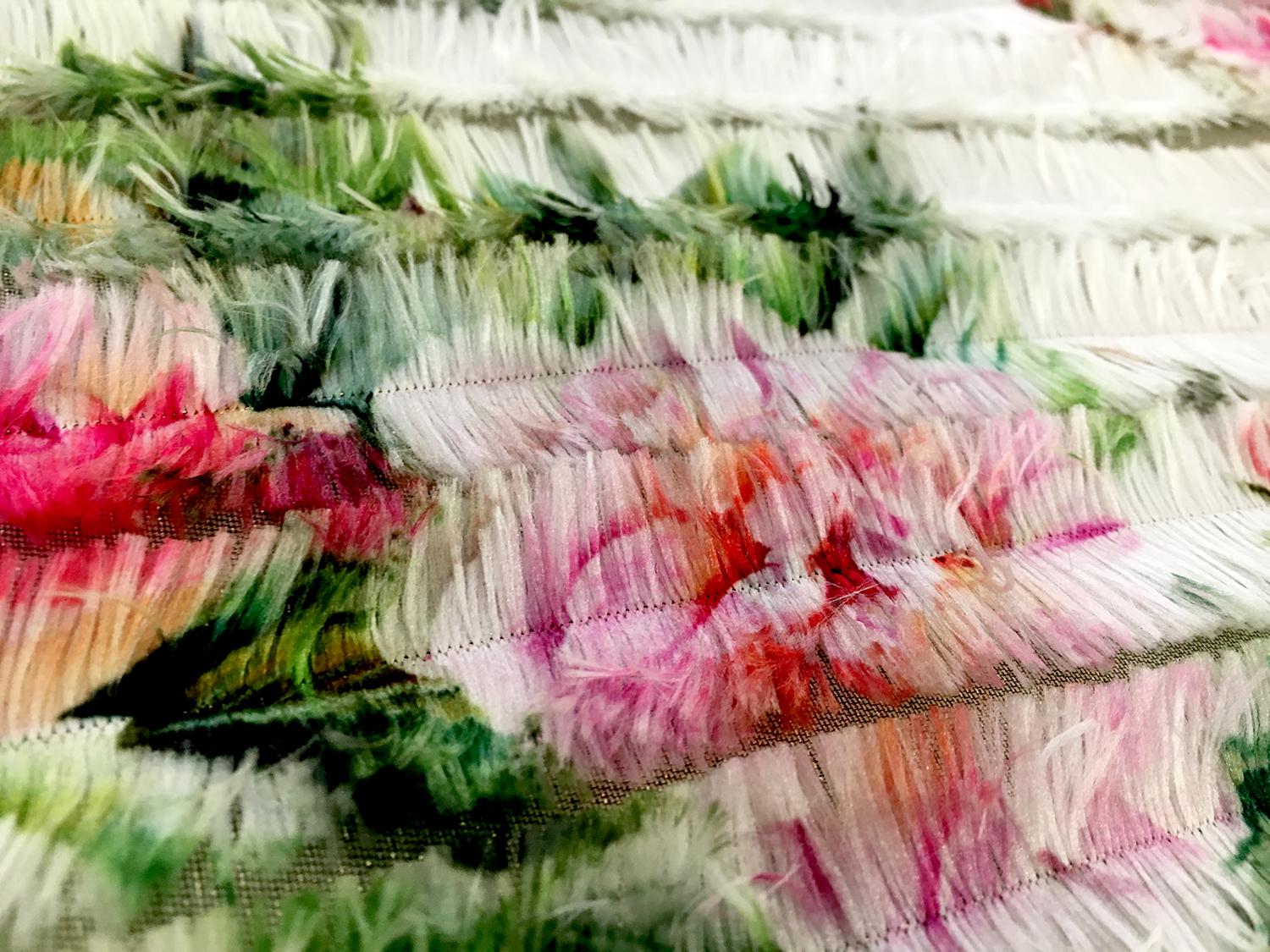 Metallic Lightweight Satin with Floral Printed Eyelashes2