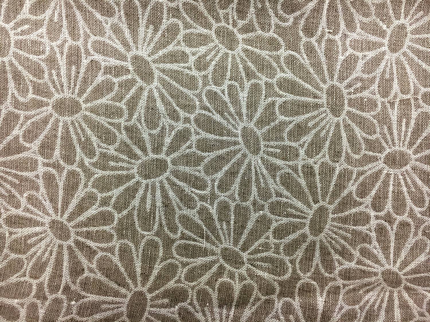 Doubleface Upholstery Linen Daisies Damask1
