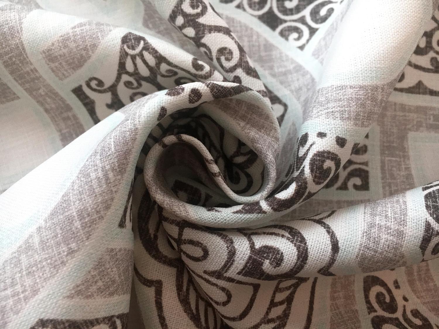 Light Weight Linen Print Arabesque Mosaic 1