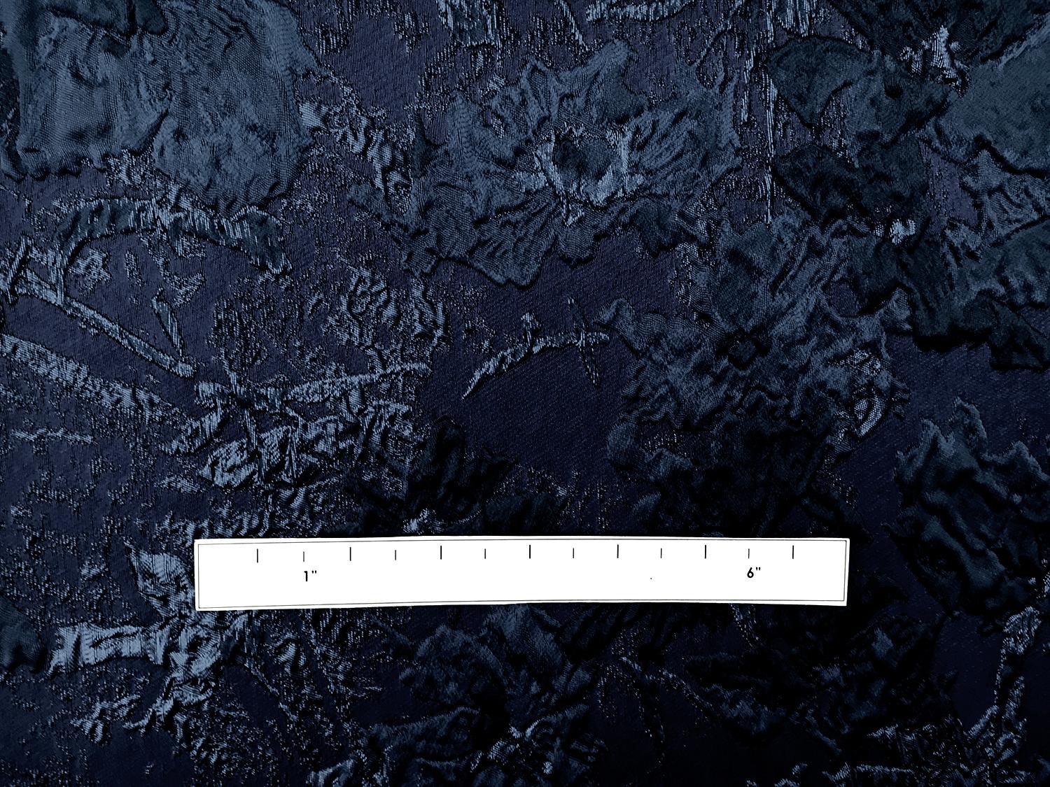 Polyester Twill with Metallic Abstract Floral Border2