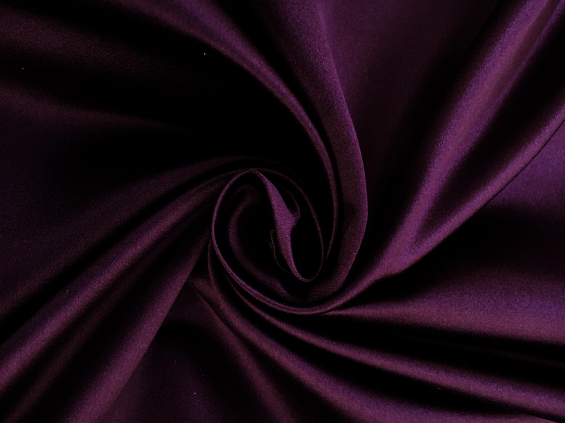 Italian Silk Duchesse Satin in Eggplant