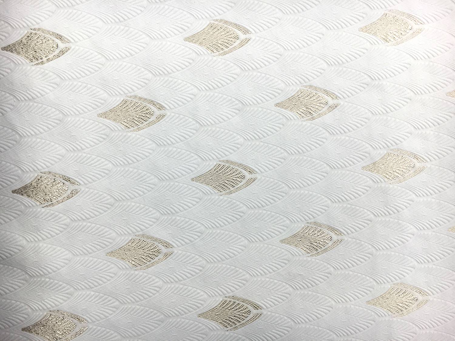 Silk and Cotton Blend with Metallic Jacquard Art Deco Details0