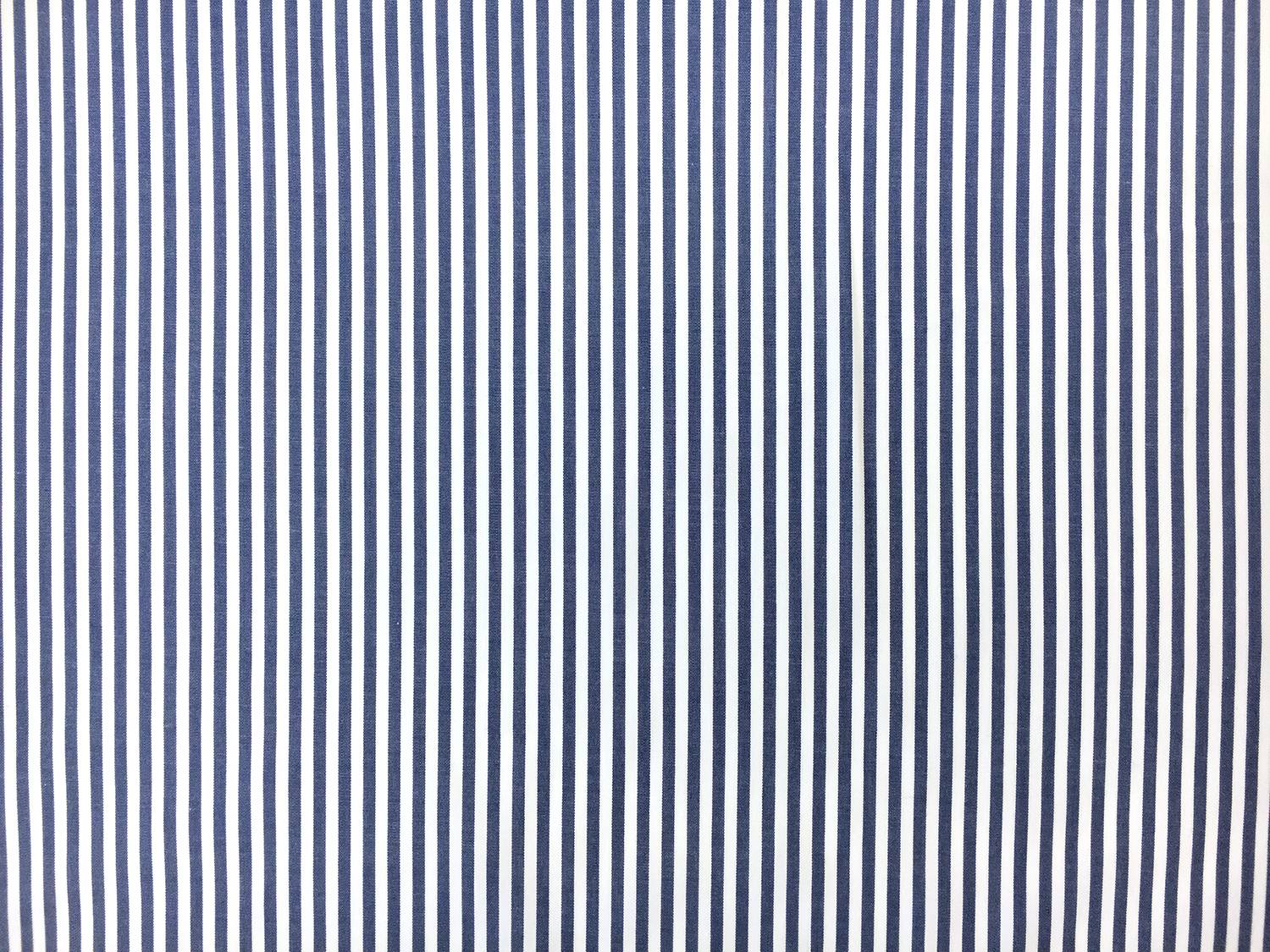 Pima Cotton Shirting Stripe in Indigo0