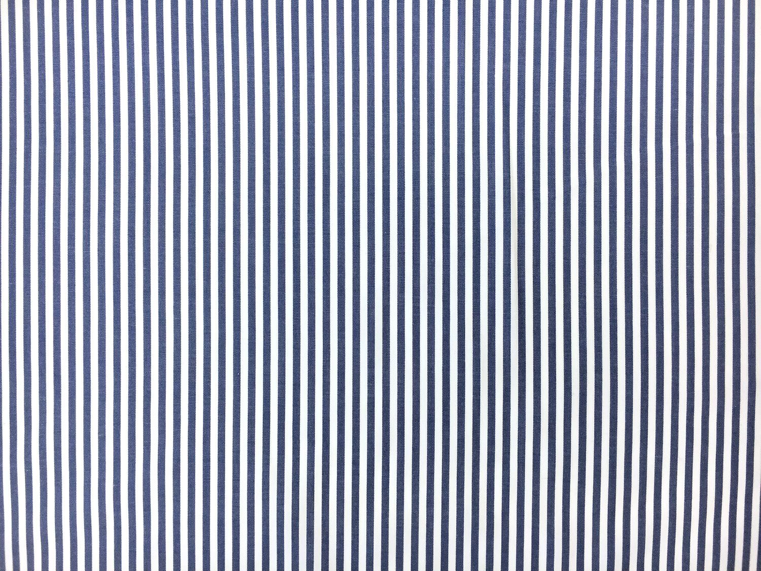 Pima Cotton Shirting Stripe in Indigo0