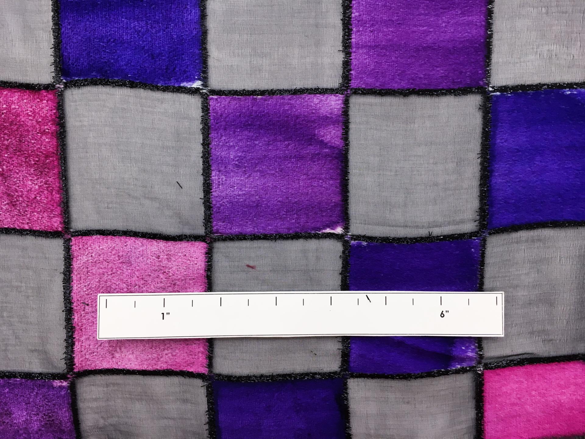 French Silk and Lurex Checkerboard Burnout Velvet 1