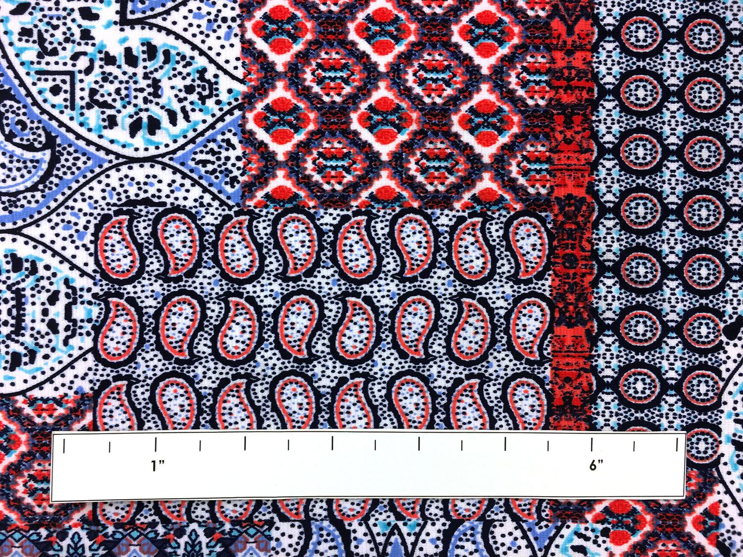 Poly Spandex Jersey With Ornamental Patchwork Print1