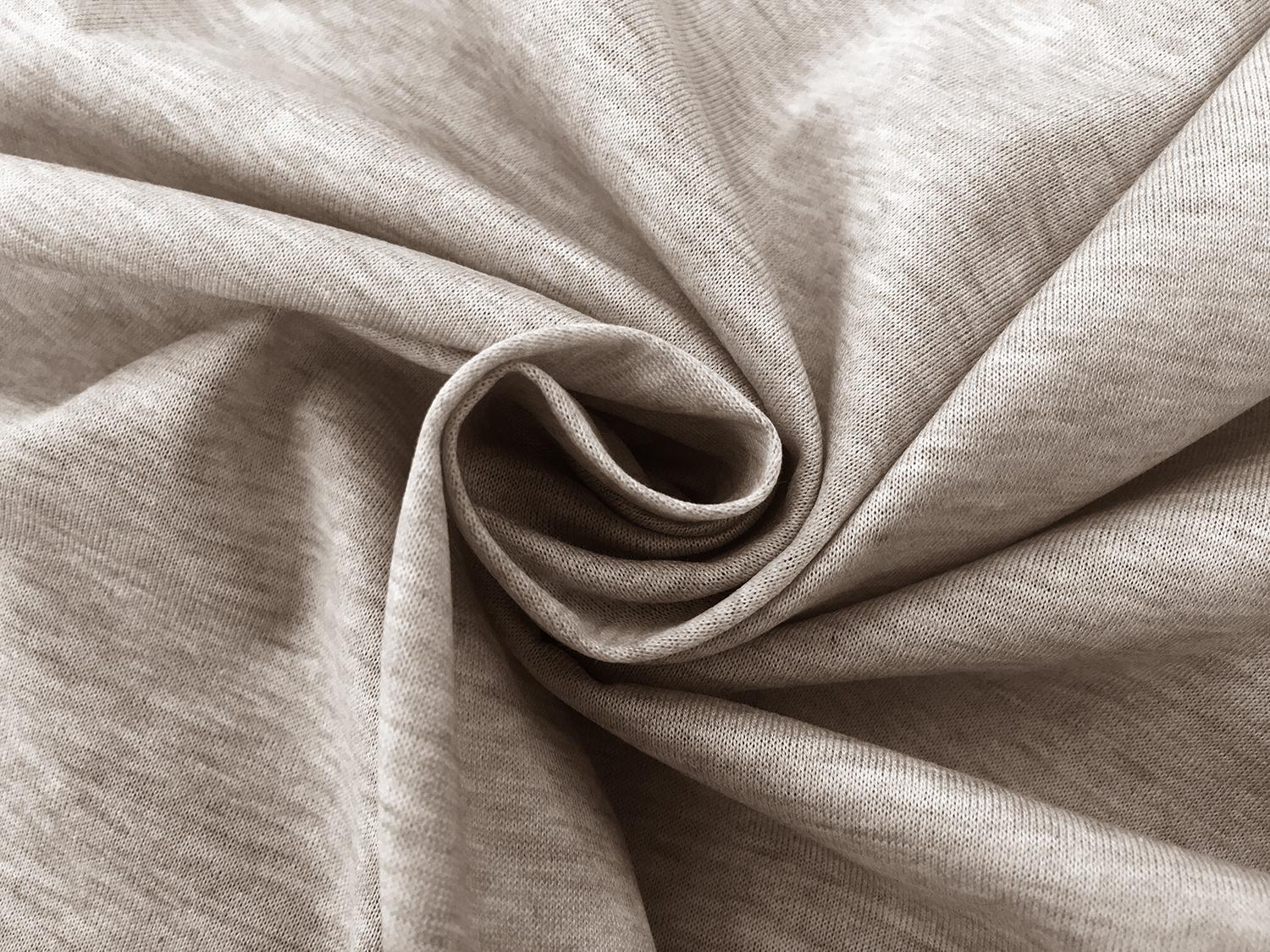 Italian Cotton Jersey in Heather Khaki1