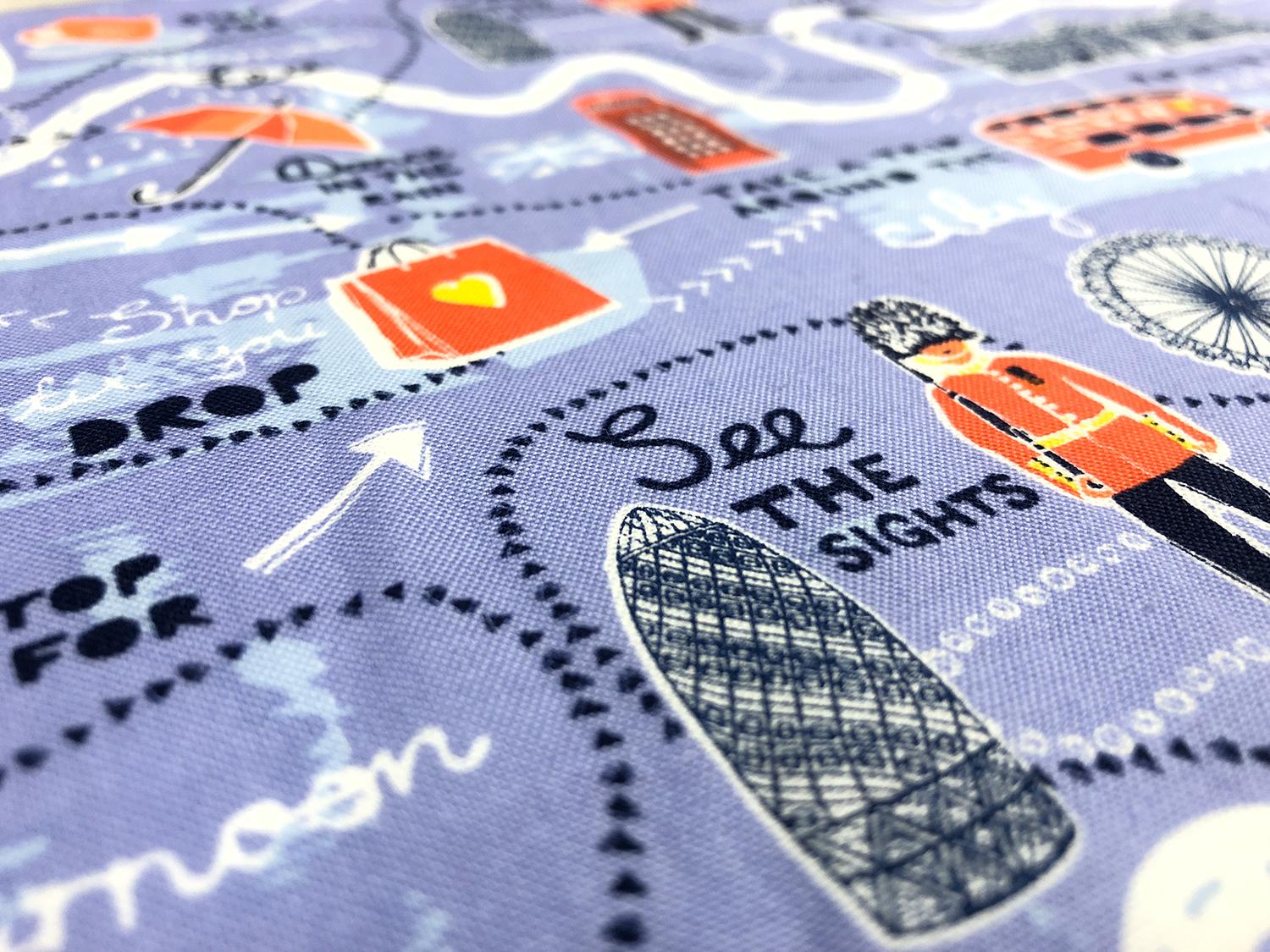 Cotton Broadcloth London Print2